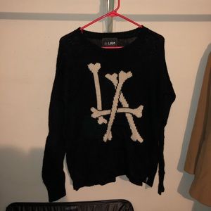 Lira black LA bones knitted sweatshirt